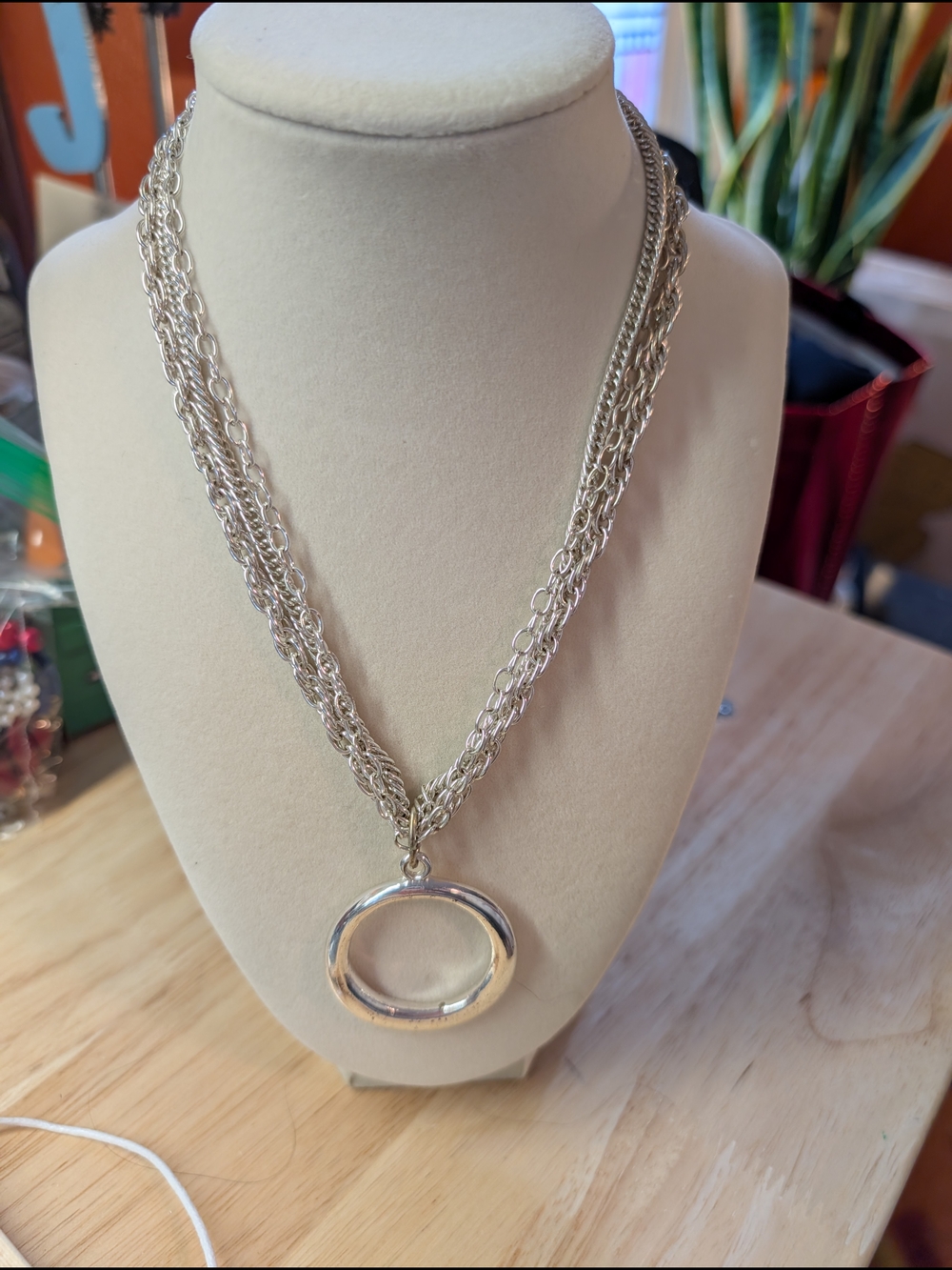 Silver Multi-Chain Pendant Necklace - Elegant Women’s Jewelry